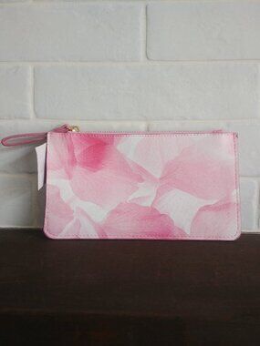 4/$20 NWT Indigo pencil case pink and white abstract flower petal swirl